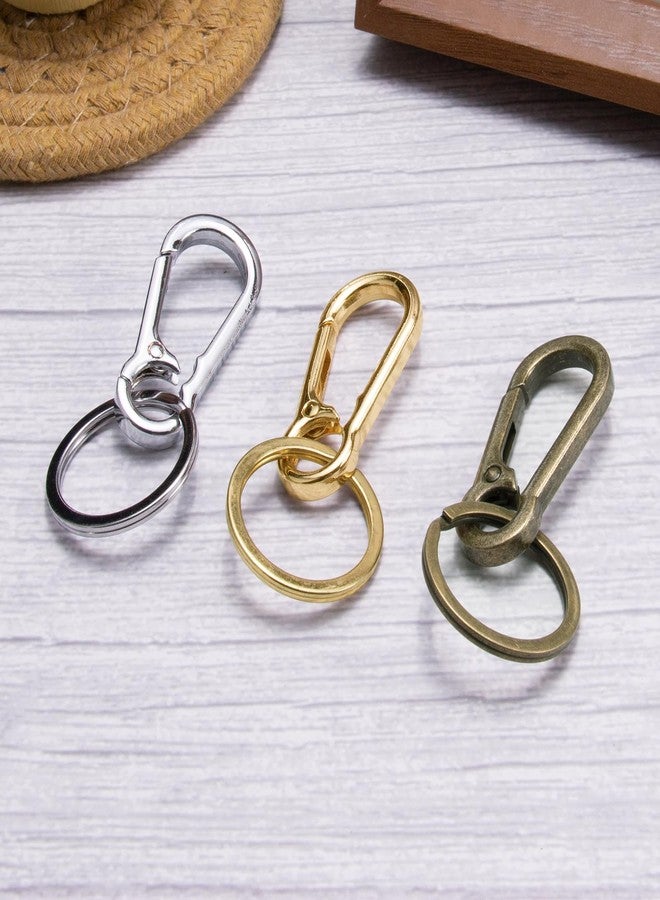 Zerofy Metal Keychains Keyring Clip Holder Organizer Key Chain Ring For Accessories Women Men, Home Car Keys (3, Gold, Silver, Bronze) - Image 2